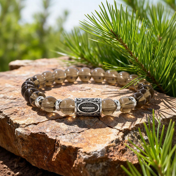 WorldNorse Viking Runes Courage Blessing Crystal Beaded Bracelet - Smoky Quartz - image 16