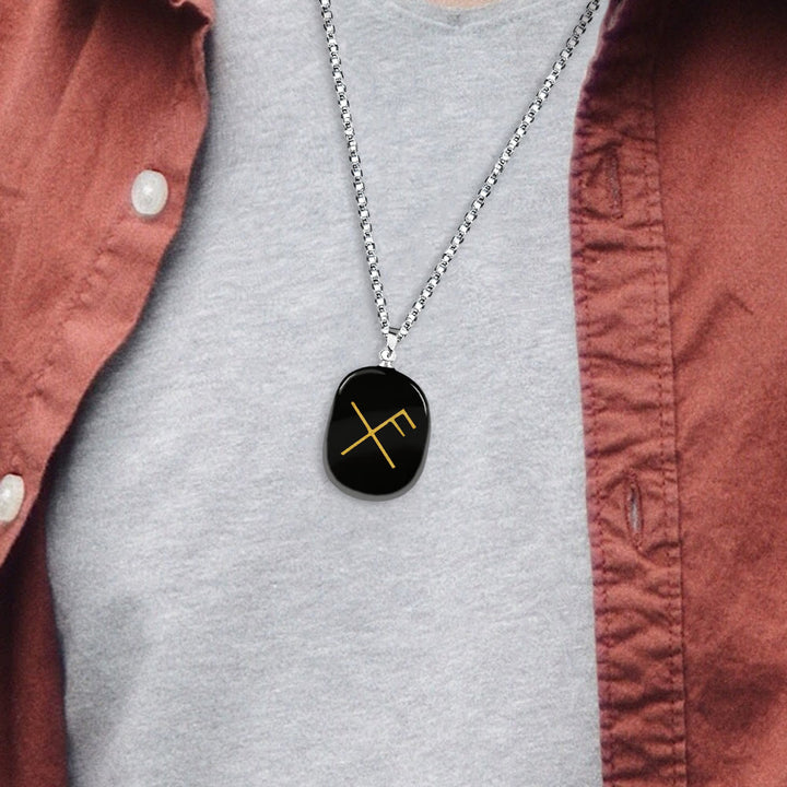 WorldNorse Gibo Auja Luck Rune Crystal Necklace - image 1