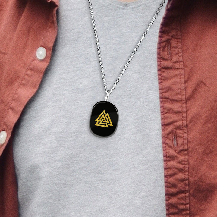 WorldNorse Valknut Strength Sigil Crystal Necklace - image 2