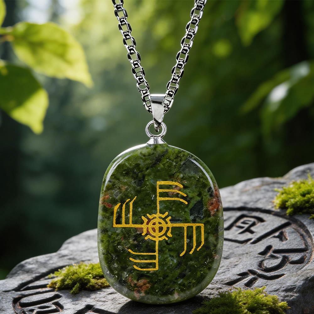 WorldNorse Ginfaxi Warrior Strength Crystal Necklace - Unakite - image 11