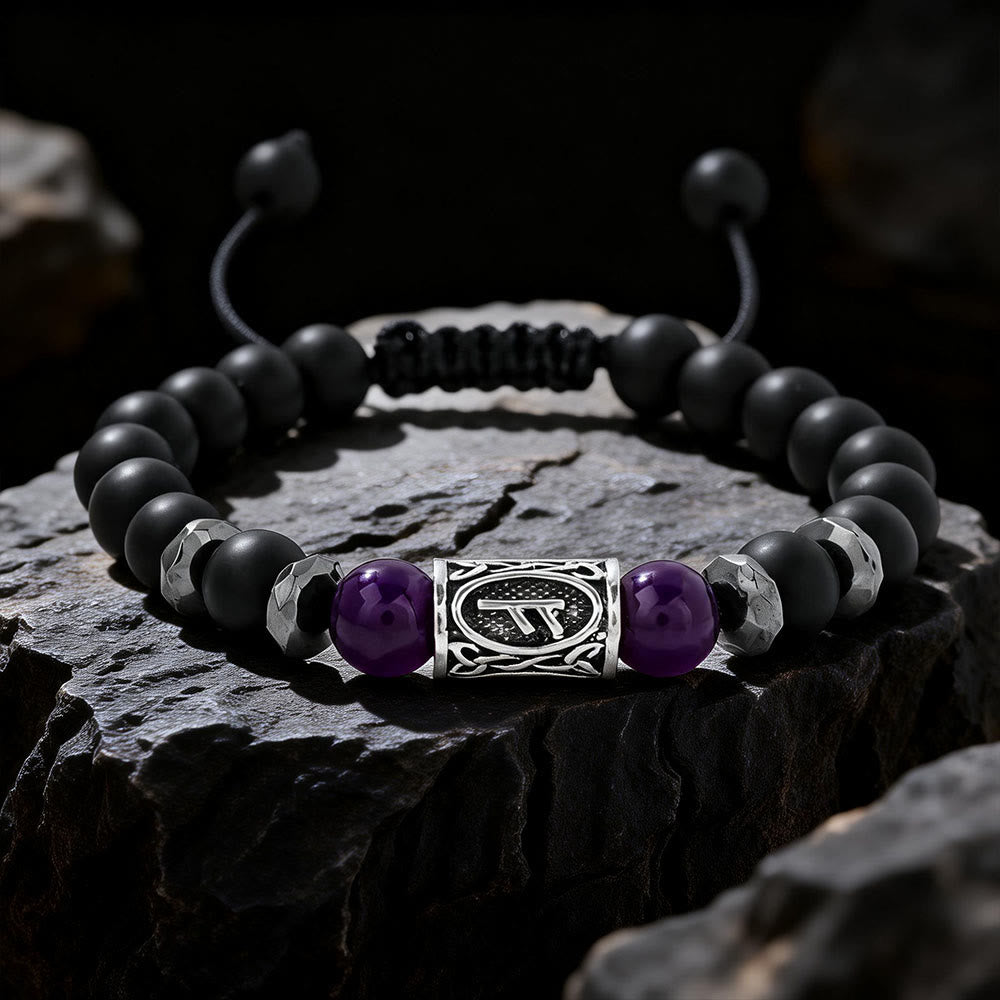 WorldNorse Viking Runes Strength Crystal Beaded Bracelet - Amethyst - image 3