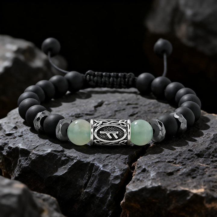 WorldNorse Viking Runes Strength Crystal Beaded Bracelet - Green Aventurine - image 8