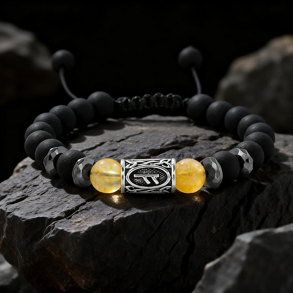 WorldNorse Viking Runes Strength Crystal Beaded Bracelet - Citrine - image 10
