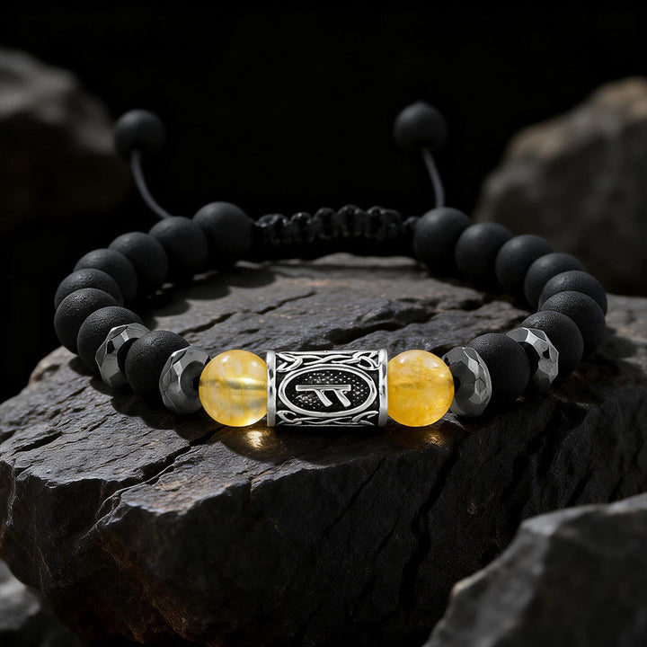 WorldNorse Viking Runes Strength Crystal Beaded Bracelet - Citrine - image 10