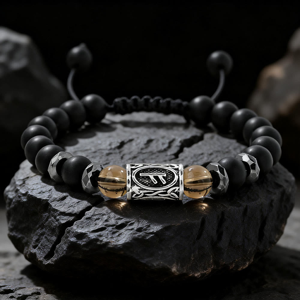 WorldNorse Viking Runes Strength Crystal Beaded Bracelet - Smoky Quartz - image 11