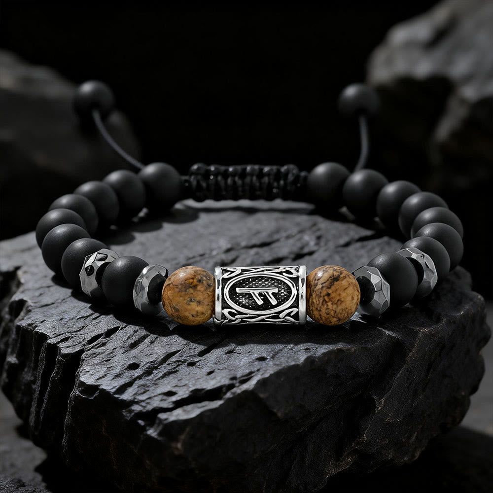 WorldNorse Viking Runes Strength Crystal Beaded Bracelet - Picture Jasper - image 15