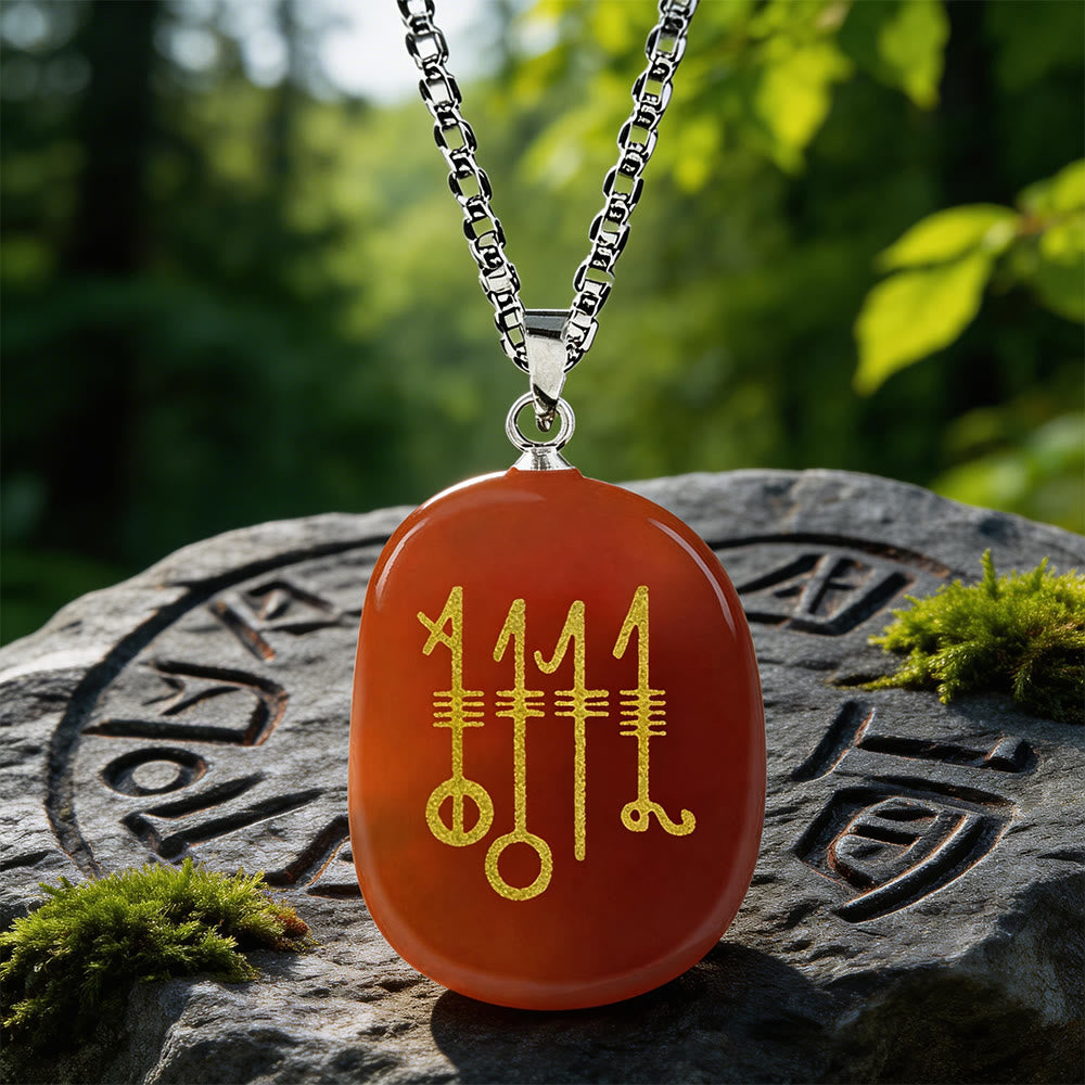 WorldNorse Svefnthorn Slumber Stave Crystal Necklace - Red Agate - image 7