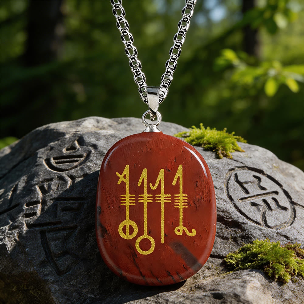 WorldNorse Svefnthorn Slumber Stave Crystal Necklace - Red Jasper - image 6