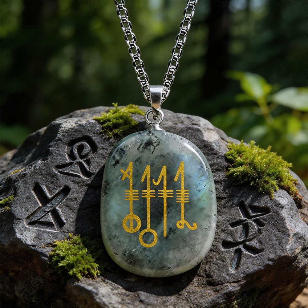 WorldNorse Svefnthorn Slumber Stave Crystal Necklace - Labradorite - image 15