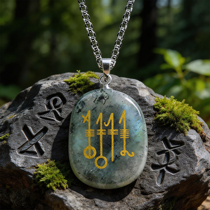 WorldNorse Svefnthorn Slumber Stave Crystal Necklace - Labradorite - image 15