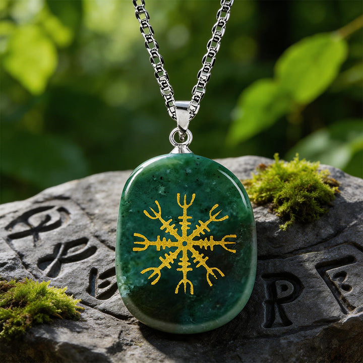 WorldNorse Norse Helm of Awe Courage Crystal Necklace - India Agate - image 16