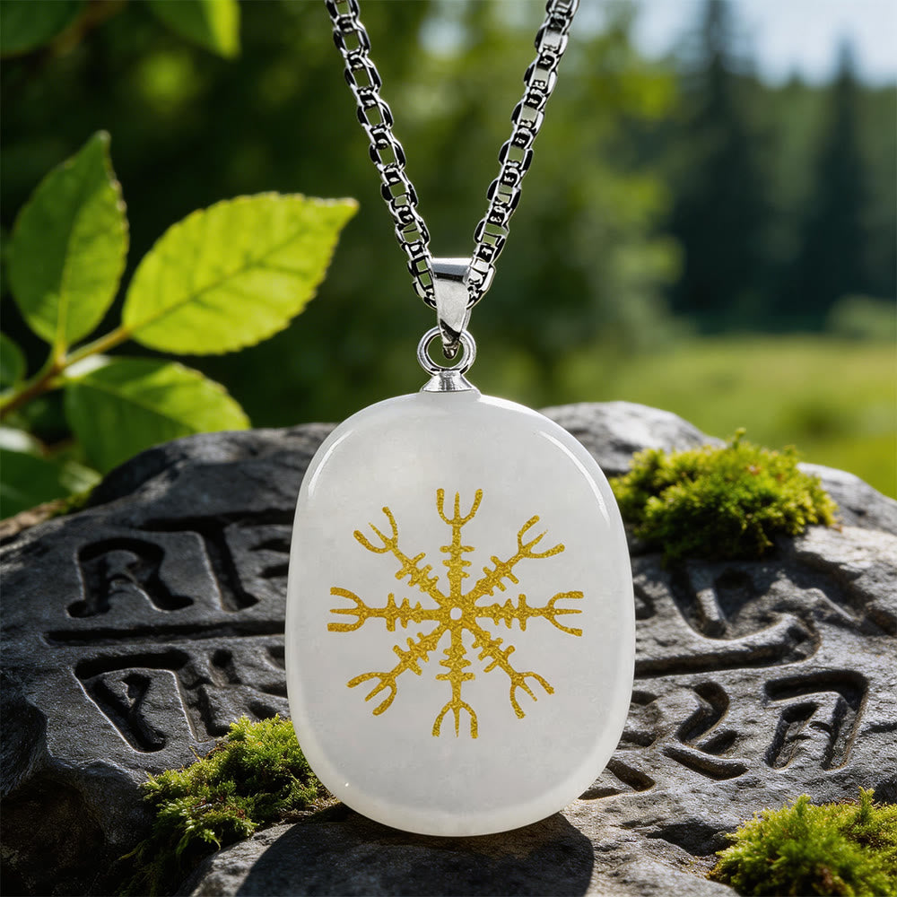 WorldNorse Norse Helm of Awe Courage Crystal Necklace - Clear Quartz - image 8