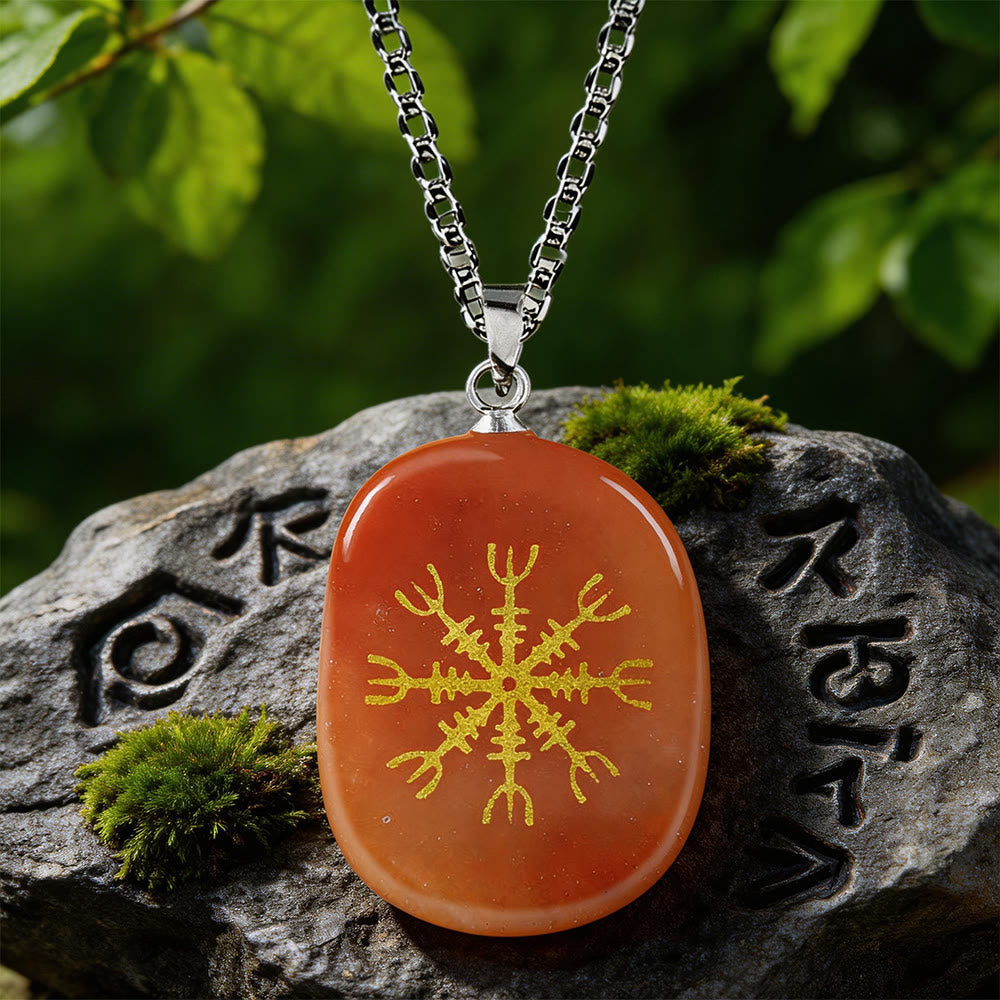 WorldNorse Norse Helm of Awe Courage Crystal Necklace - Red Aventurine - image 9