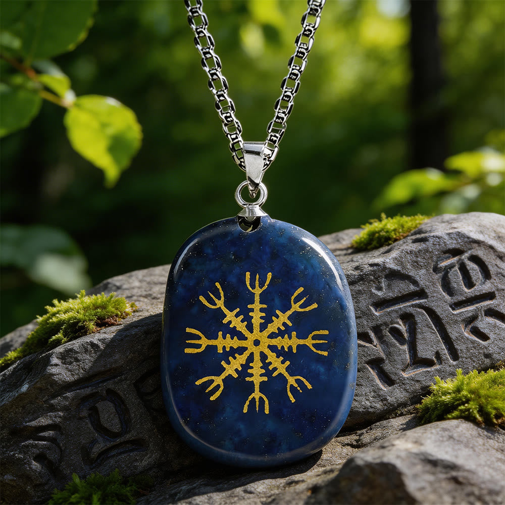 WorldNorse Norse Helm of Awe Courage Crystal Necklace - Lapis Lazuli - image 10