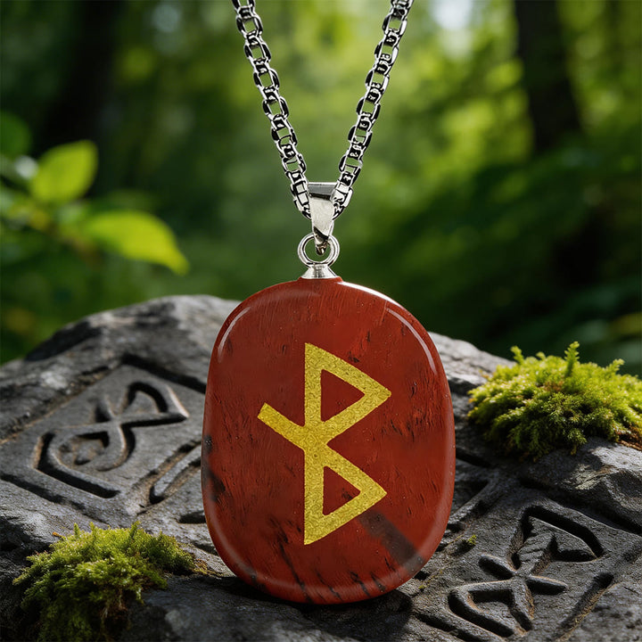 WorldNorse Viking Healing Bind Rune Vitality Crystal Necklace - Red Jasper - image 5
