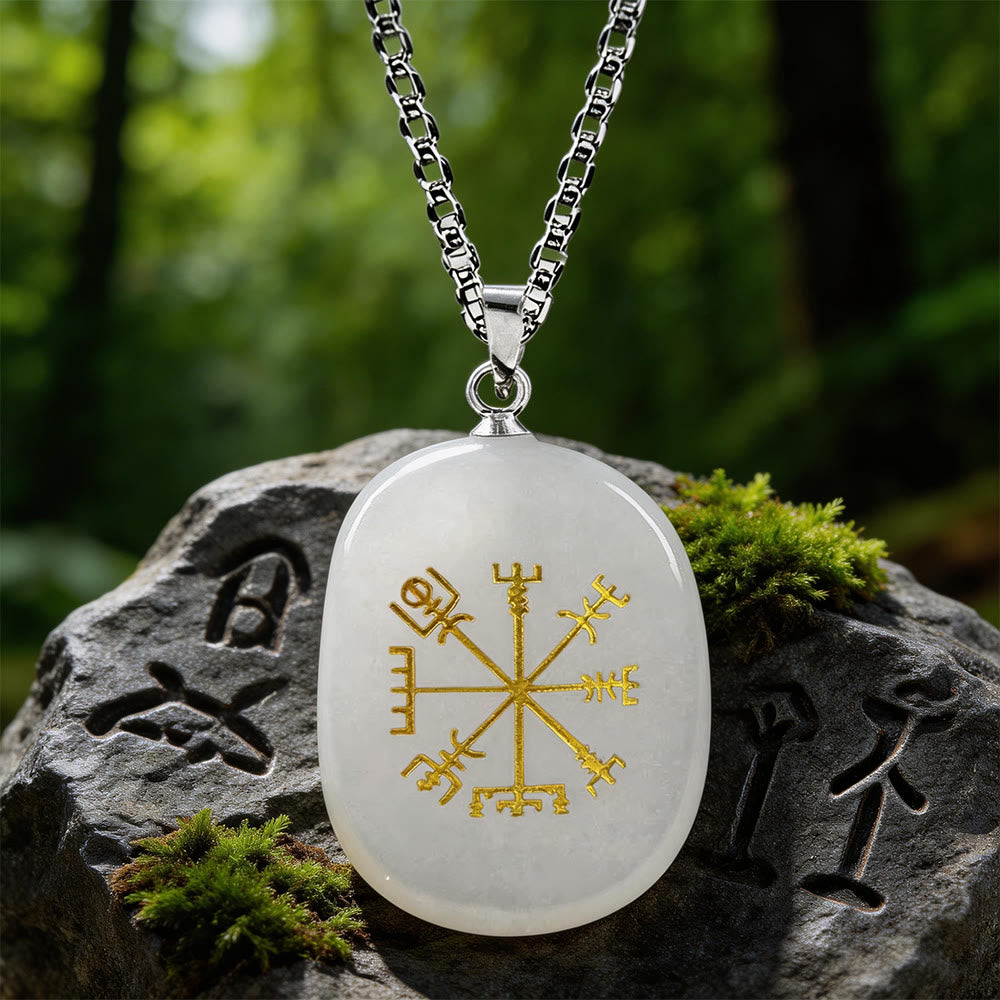 WorldNorse Vegvisir Runic Compass Guidance Crystal Necklace - Clear Quartz - image 8
