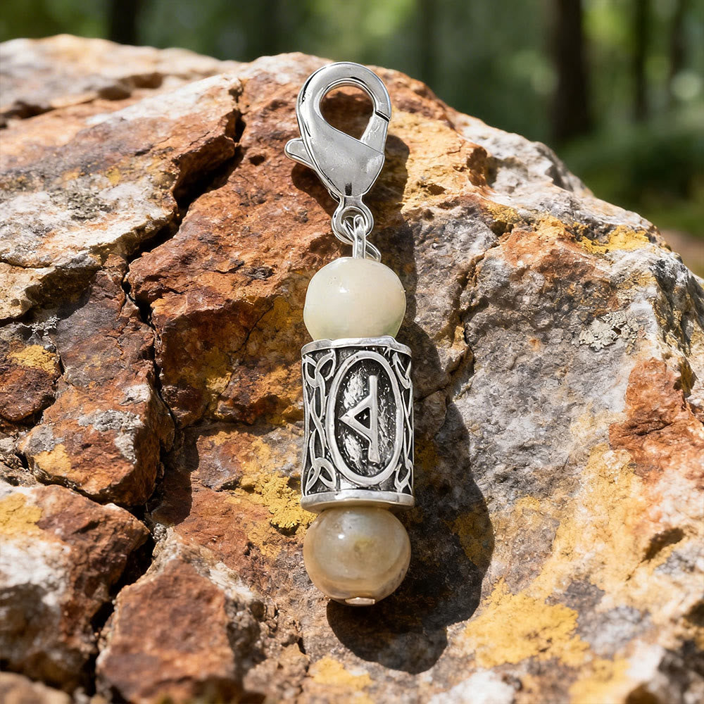 WorldNorse Viking Runic Talisman Warding Crystal Bead Keychain - Amazonite - image 8