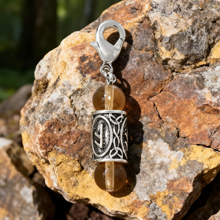 WorldNorse Viking Runic Talisman Warding Crystal Bead Keychain - Smoky Quartz - image 20