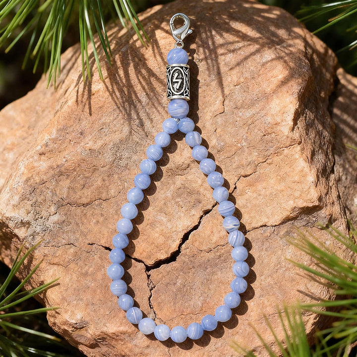 WorldNorse Rune Engraved Bead Charm Crystal Keychain - Purple Agate - image 13
