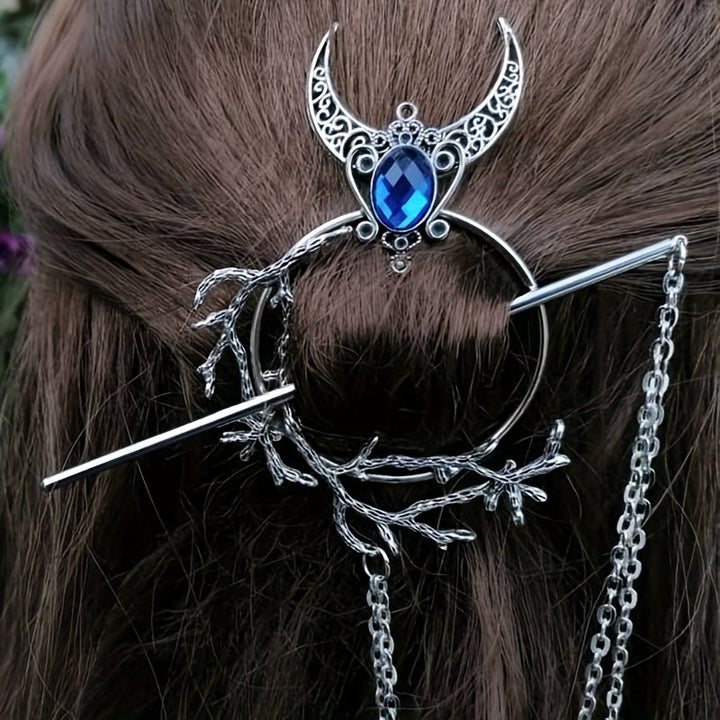 WorldNorse Crescent Thorn Branch Gem Hairpin - Royal Blue - image 7