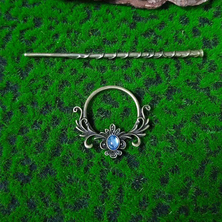 WorldNorse Forged Filigree Moonstone Hairpin - Bronze - image 3