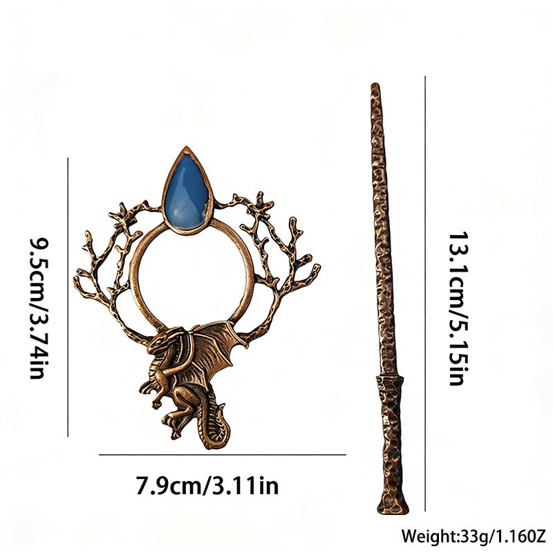 WorldNorse Viking Norse Dragon Branch Jewel Hairpin - image 3