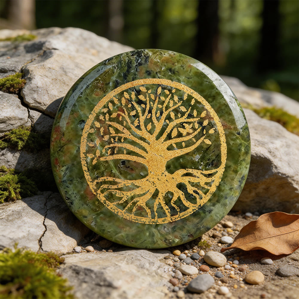 WorldNorse Tree of Life Protection Engraved Crystal Decor - Unakite - image 13