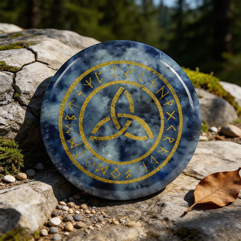 WorldNorse Triquetra Eternal Life Rune Crystal Decor - Blue Spot Jasper - image 15