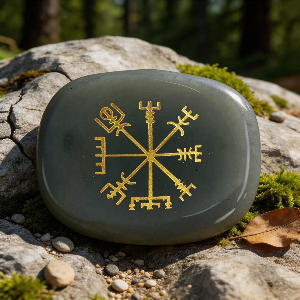 WorldNorse Vegvisir Compass Guidance Rune Crystal Decor - India Agate - image 15