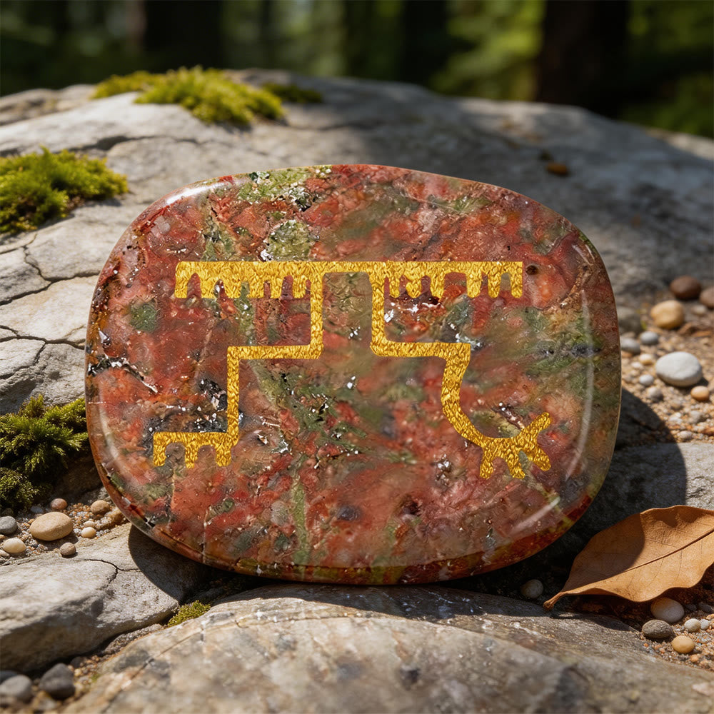 WorldNorse Gapaldur Resilient Triumph Rune Crystal Decor - Unakite - image 10