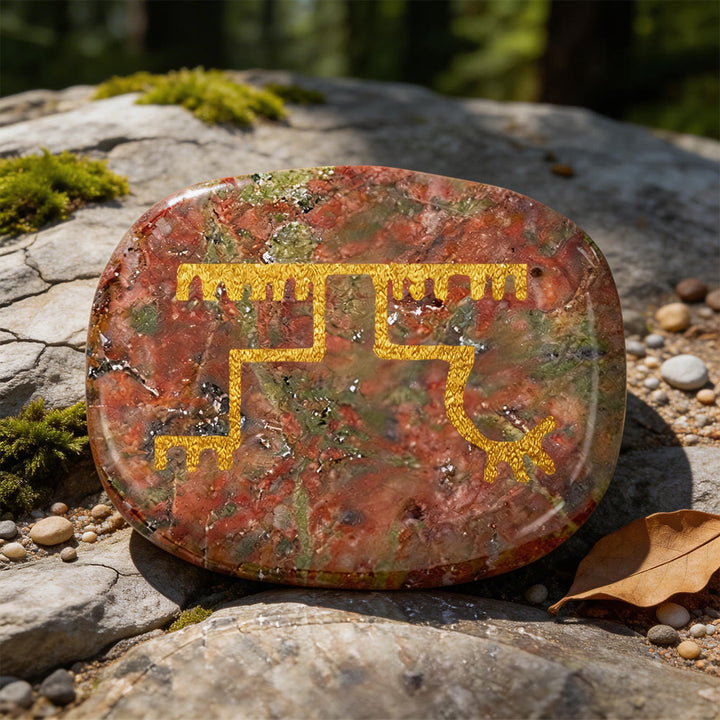 WorldNorse Gapaldur Resilient Triumph Rune Crystal Decor - Unakite - image 10