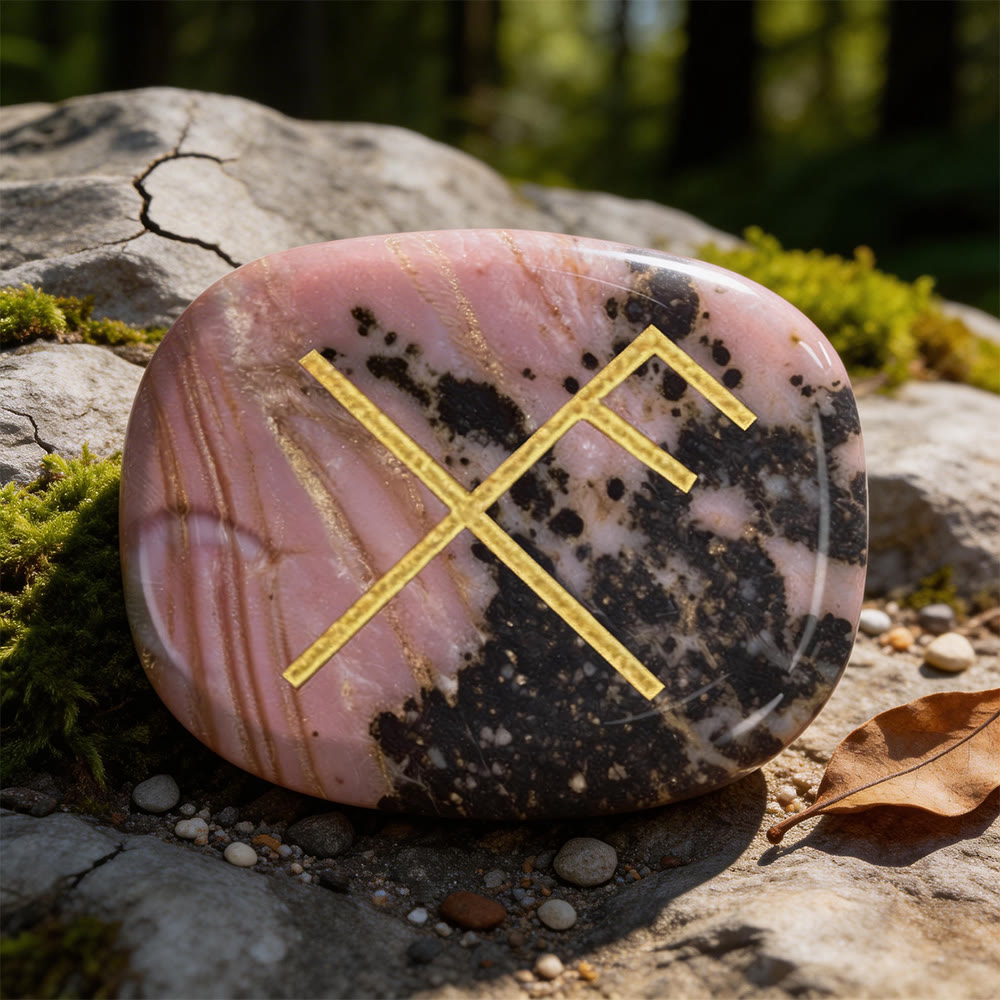 WorldNorse Gibo Auja Positive Fortune Rune Crystal Decor - Rhodochrosite - image 12