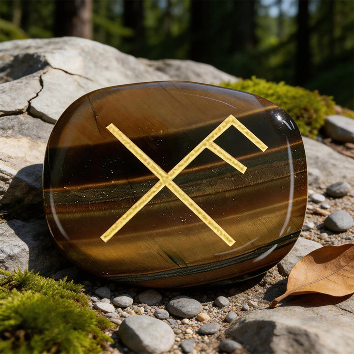 WorldNorse Gibo Auja Positive Fortune Rune Crystal Decor - Tiger's Eye - image 14