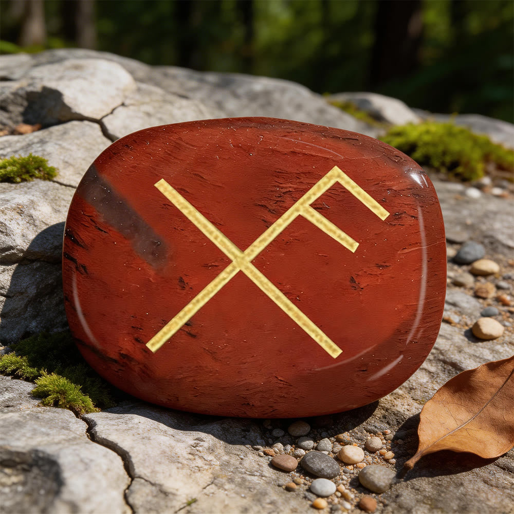 WorldNorse Gibo Auja Positive Fortune Rune Crystal Decor - Red Jasper - image 3