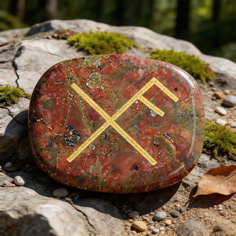 WorldNorse Gibo Auja Positive Fortune Rune Crystal Decor - Unakite - image 10