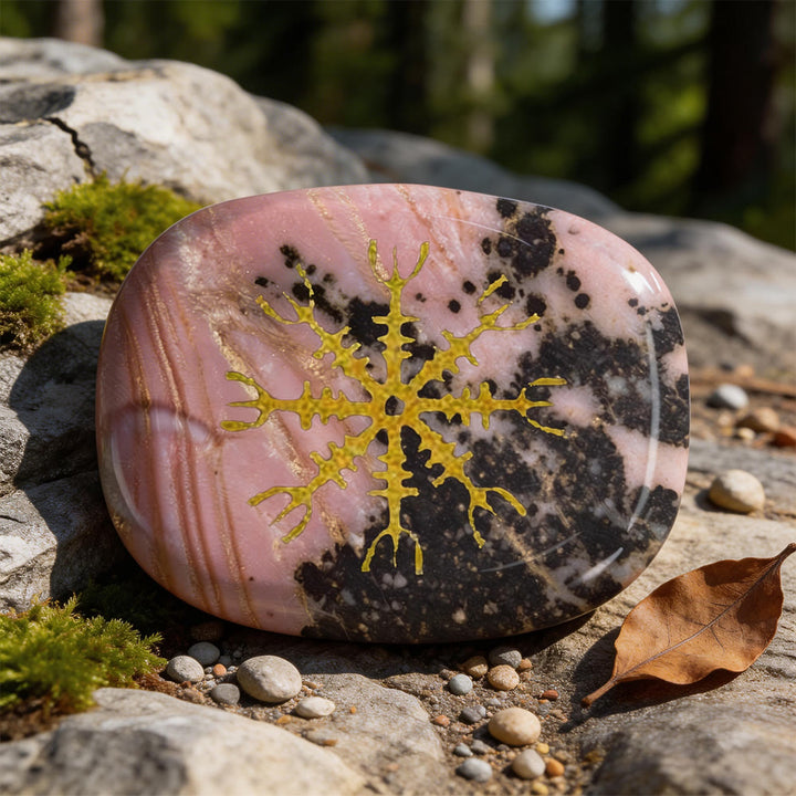WorldNorse Helm of Awe Courage Protection Rune Crystal Decor - Rhodochrosite - image 12