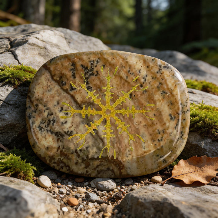 WorldNorse Helm of Awe Courage Protection Rune Crystal Decor - Picture Jasper - image 13