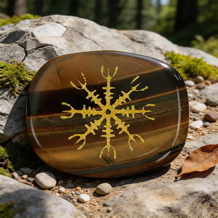 WorldNorse Helm of Awe Courage Protection Rune Crystal Decor - Tiger's Eye - image 14
