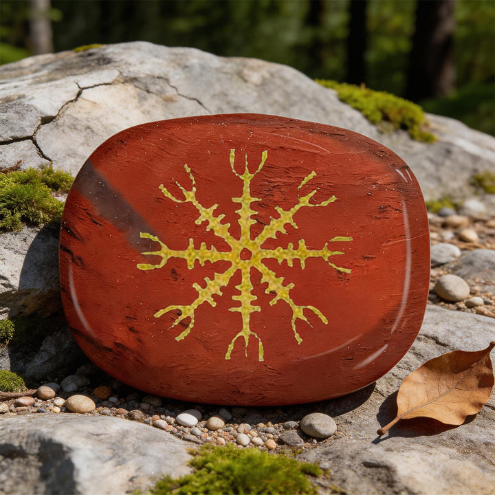 WorldNorse Helm of Awe Courage Protection Rune Crystal Decor - Red Jasper - image 3