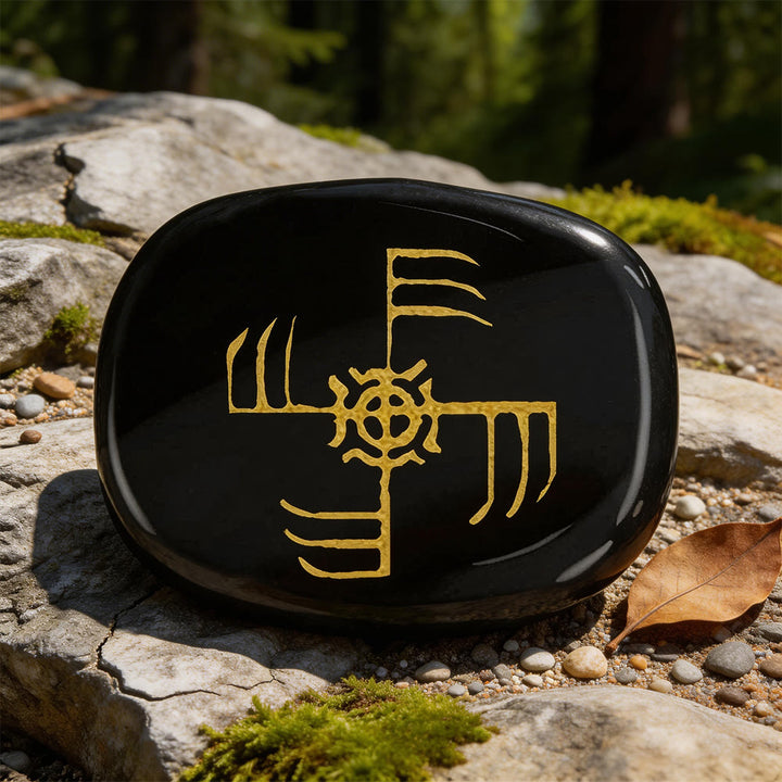 WorldNorse Ginfaxi Warrior Victory Rune Crystal Decor - Black Obsidian - image 7