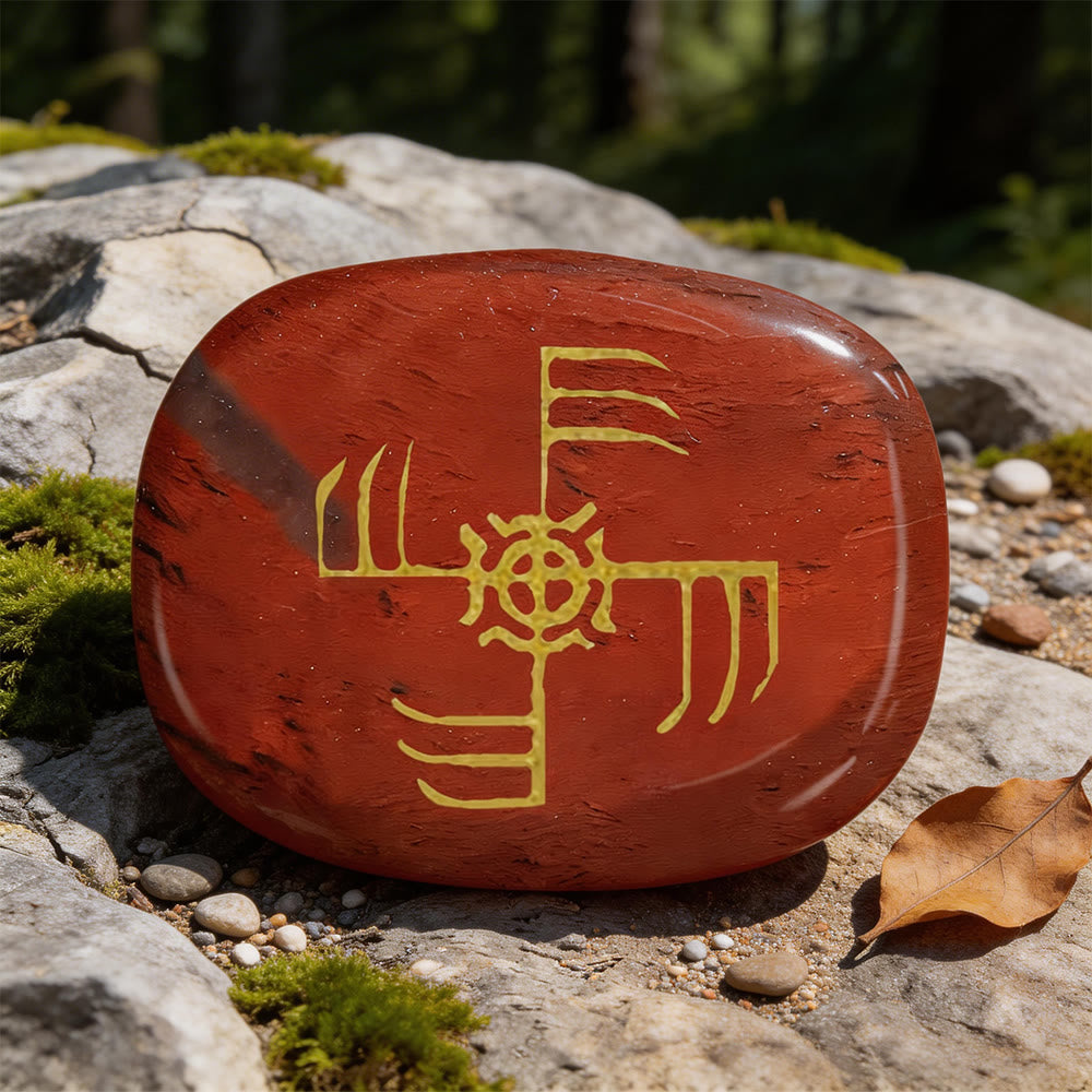 WorldNorse Ginfaxi Warrior Victory Rune Crystal Decor - Red Jasper - image 3