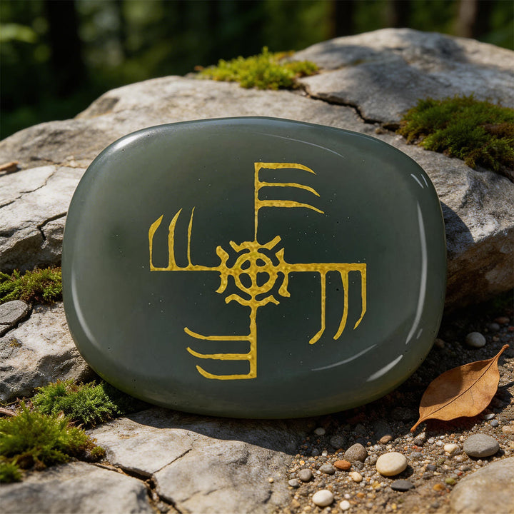 WorldNorse Ginfaxi Warrior Victory Rune Crystal Decor - India Agate - image 15