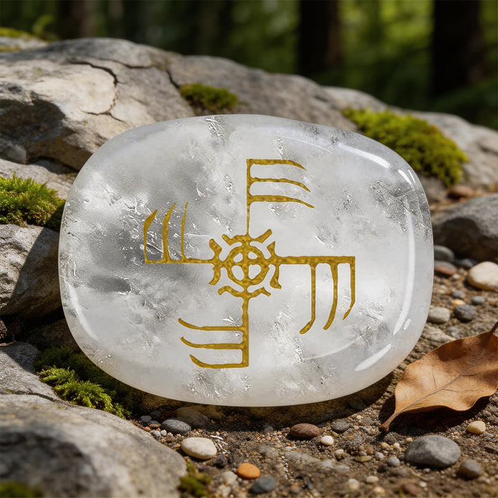 WorldNorse Ginfaxi Warrior Victory Rune Crystal Decor - Clear Quartz - image 5