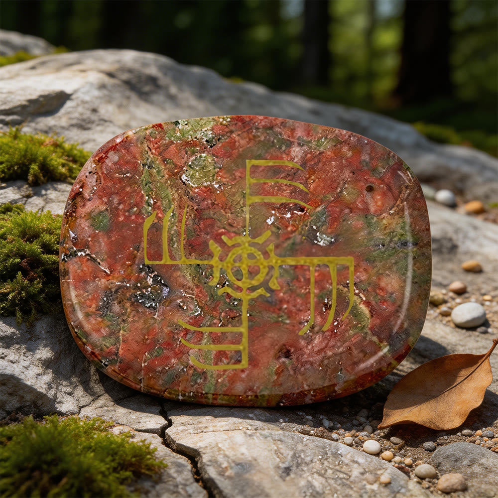 WorldNorse Ginfaxi Warrior Victory Rune Crystal Decor - Unakite - image 10