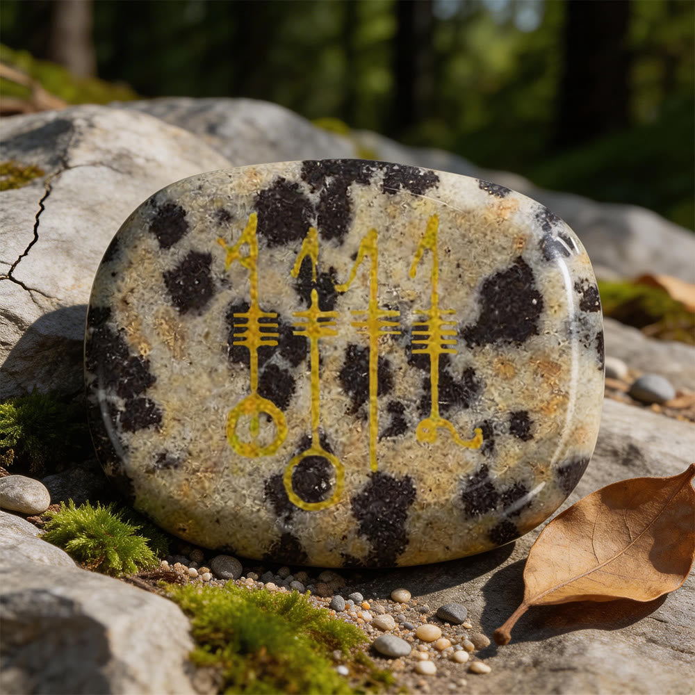 WorldNorse Viking Svefnthorn Restful Peace Rune Crystal Decor - Dalmatian Jasper - image 11
