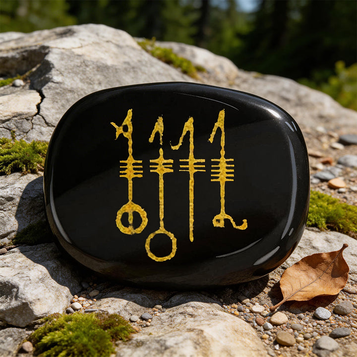 WorldNorse Viking Svefnthorn Restful Peace Rune Crystal Decor - Black Obsidian - image 7