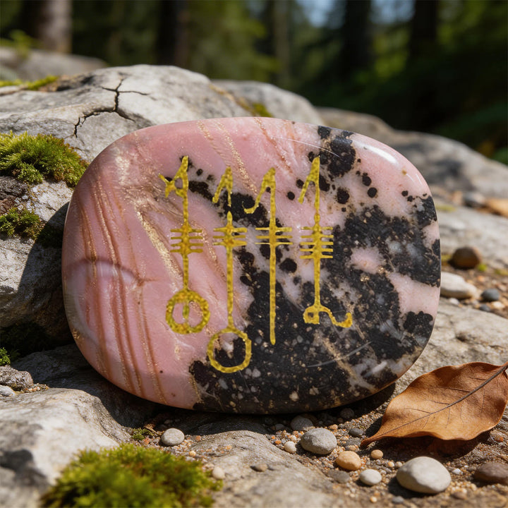 WorldNorse Viking Svefnthorn Restful Peace Rune Crystal Decor - Rhodochrosite - image 12