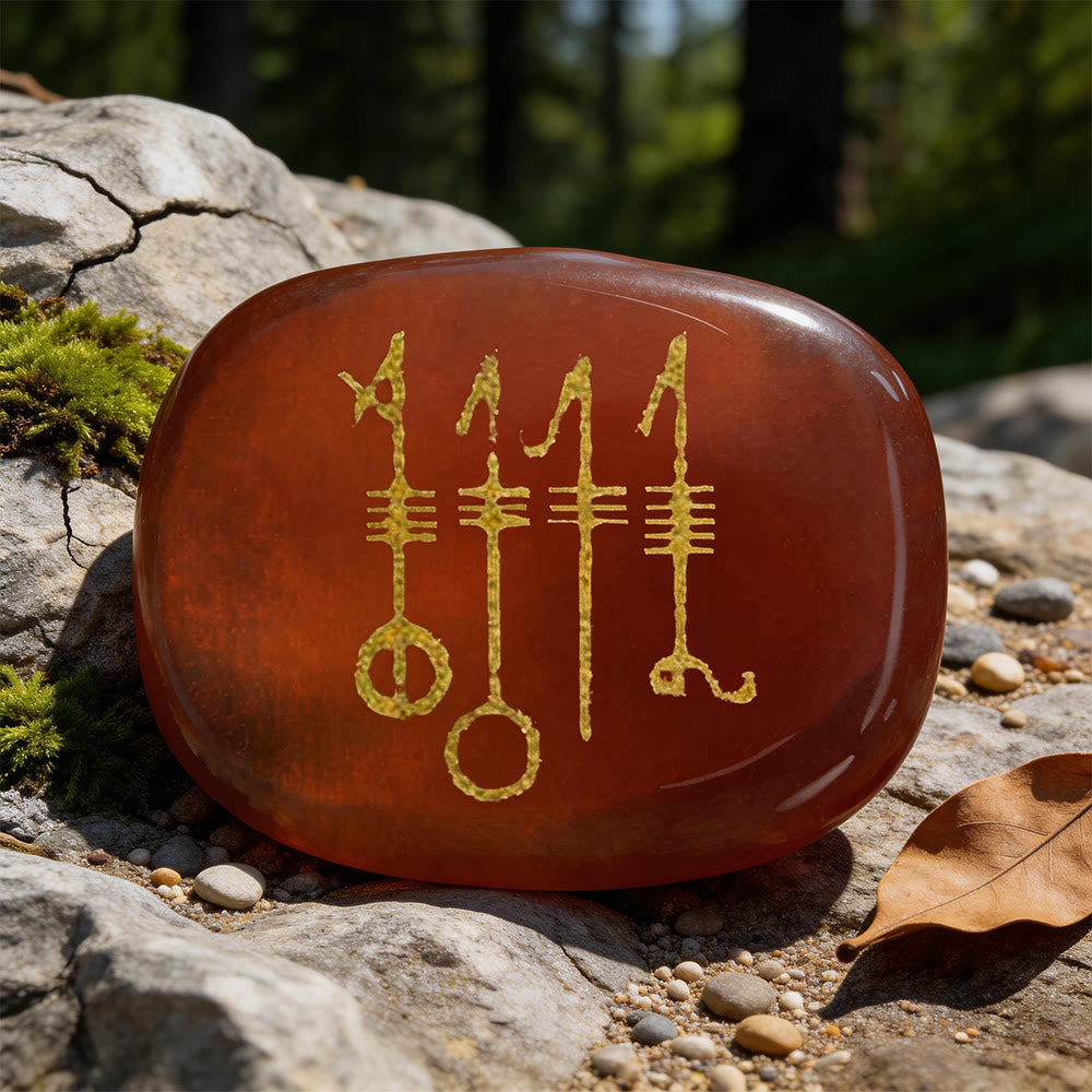 WorldNorse Viking Svefnthorn Restful Peace Rune Crystal Decor - Red Agate - image 4