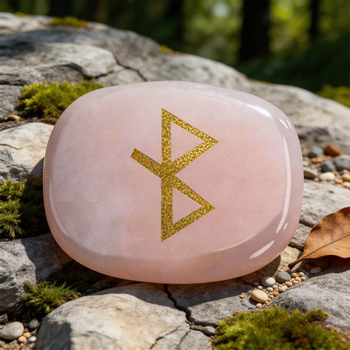 WorldNorse Healing Bind Rune Vitality Crystal Decor - Rose Quartz - image 2