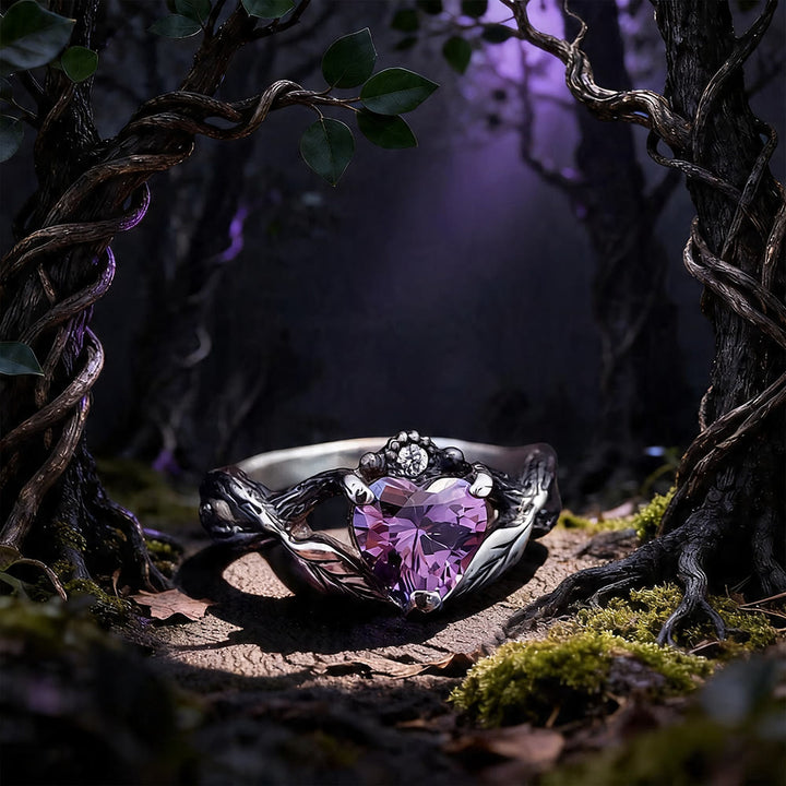 WorldNorse Love to Death Heart Amethyst Ring - AU Size T1/2 (US 10) - image 0